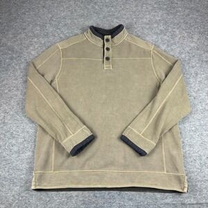 Carbon 2 Cobalt Kinetic Henley Sweater Fleece Brown‎ Mens Large L